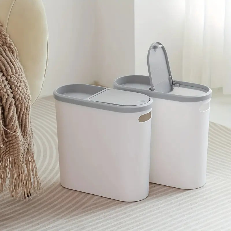 Spacious Contemporary Bathroom Waste Basket with Lid
