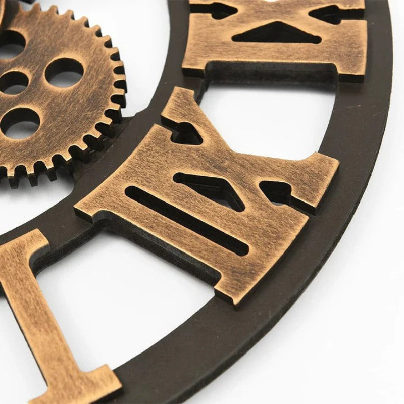 Stylish Industrial Gear Clock with Silent Mechanism