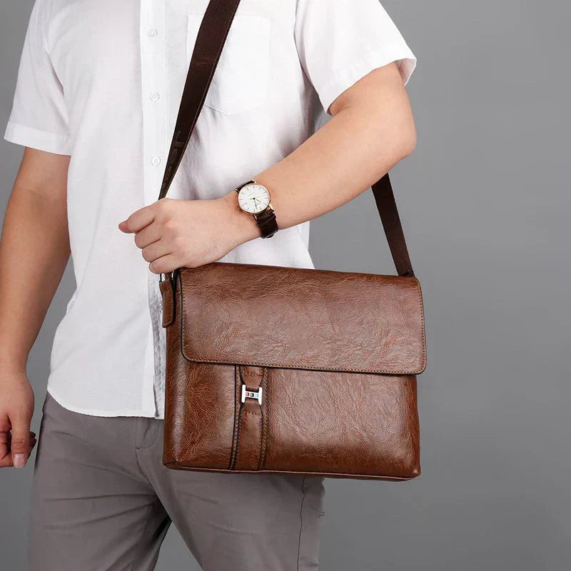 NobleCraft Large Leather Messenger Bag for Work and Play