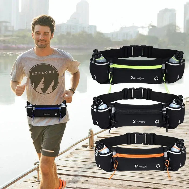 Running Belt with Water Bottles | Hands-Free Hip Bag | Water-Resistant