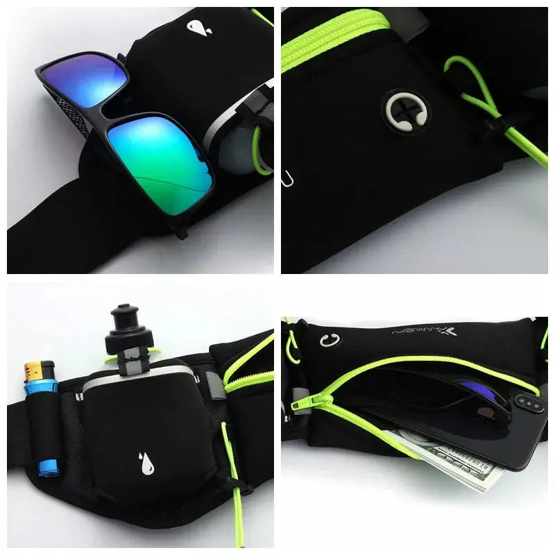 Running Belt with Water Bottles | Hands-Free Hip Bag | Water-Resistant