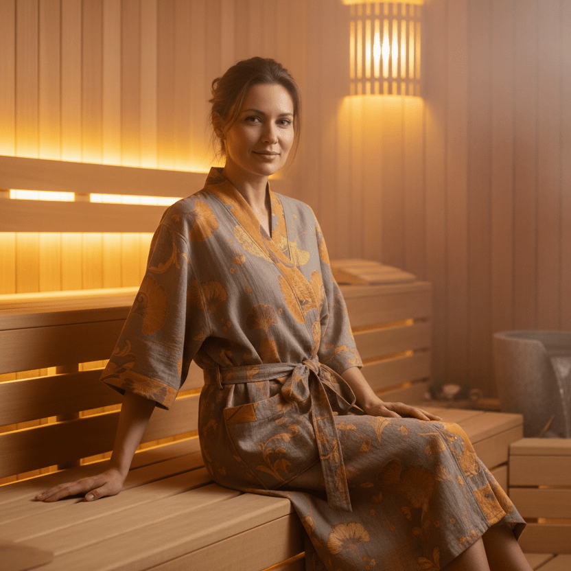 NaturaLuxe - Reversible Organic Cotton Kimono Robe for Ultimate Comfort