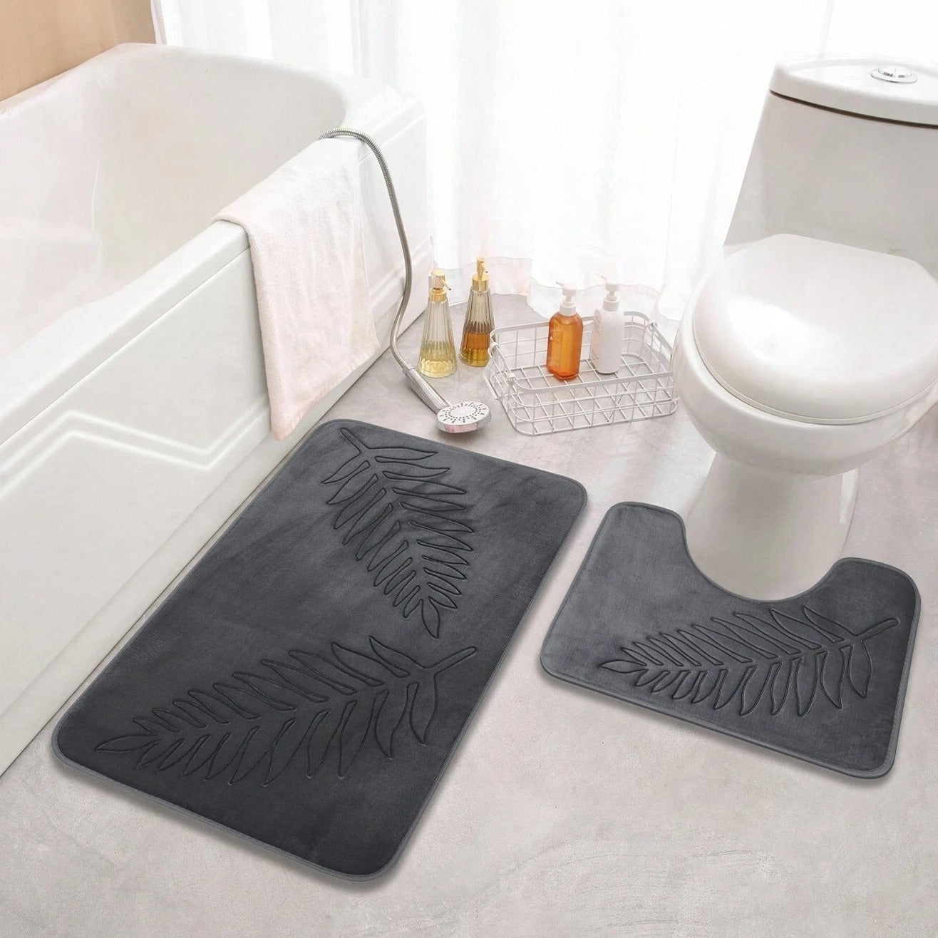 ComfortStep Bathroom Mat Duo - Soft Foam, Slip-Resistant, Quick-Dry