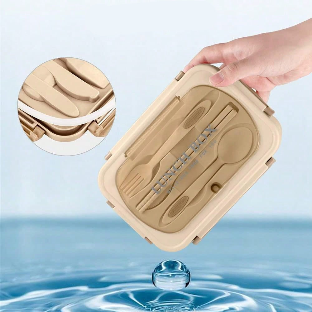 Durable 1200ml Smart Lunch Box with Cutlery and 3 Sections