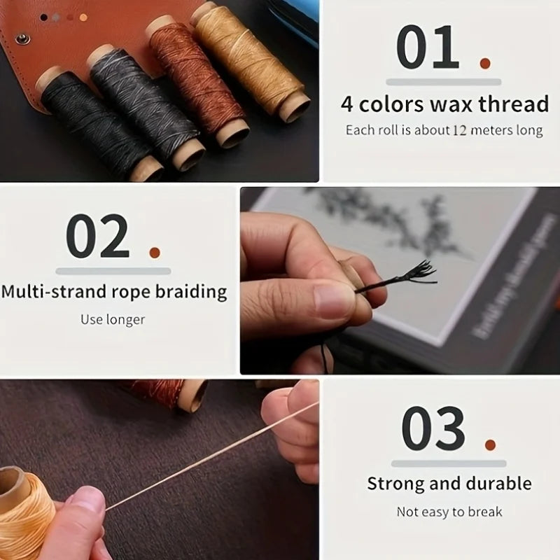 Leather Sewing Kit | Durable Waxed Thread | Precision Needles