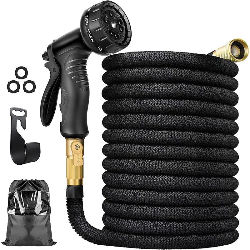 AquaStretch Pro 100FT Expandable Garden Hose with 8 Spray Modes