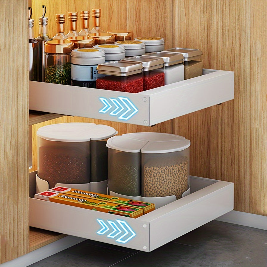 Smart Slide-Out Kitchen Cabinet Storage Solution