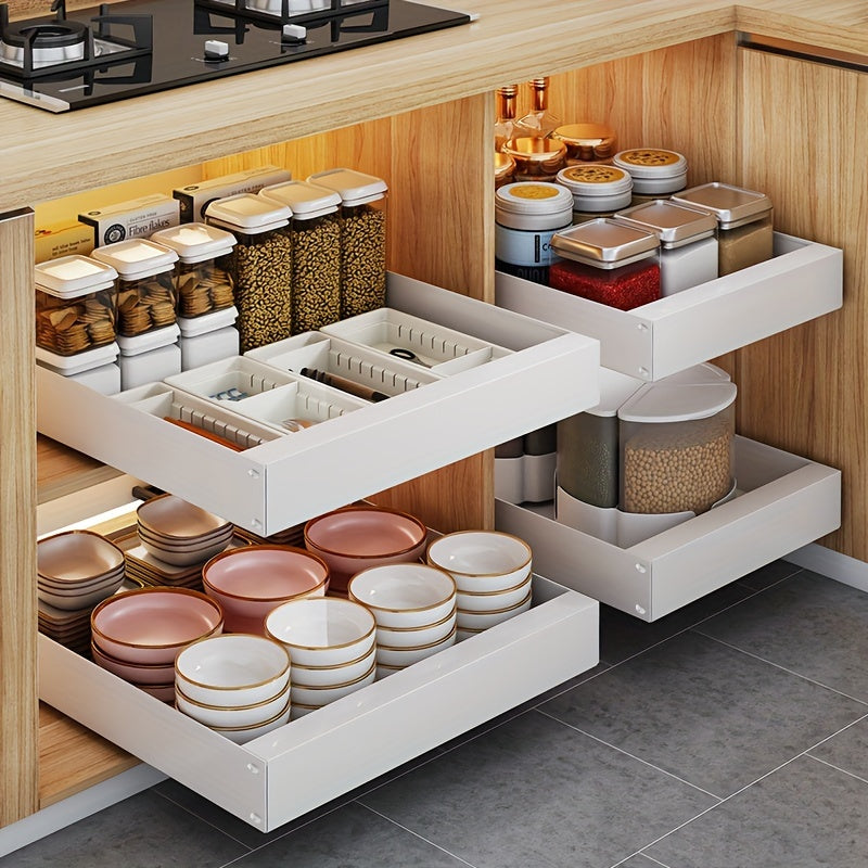 Smart Slide-Out Kitchen Cabinet Storage Solution