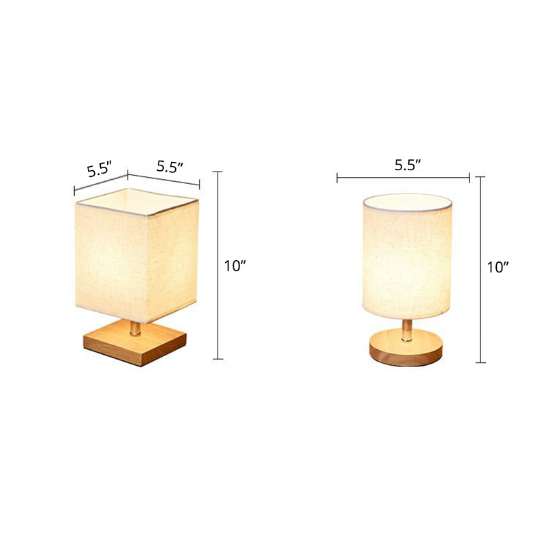 Natural Elegance Table Lamp with Wooden Base and Linen Shade
