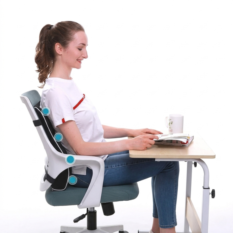 ErgoComfort Lumbar Pillow with Memory Foam and Washable Cover
