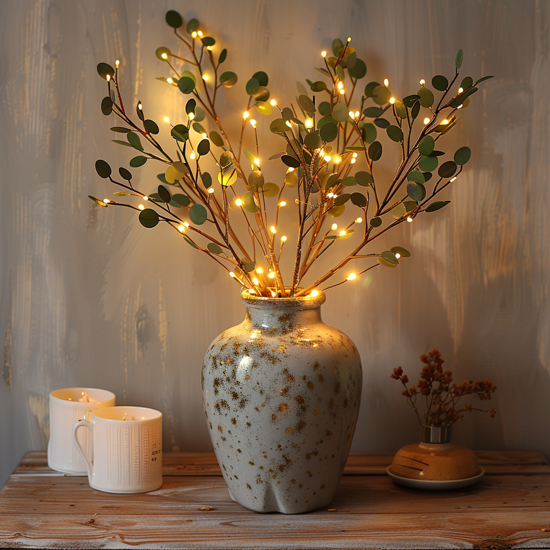 Enchanting Olive Branch LED String Lights - 70cm Warm Glow