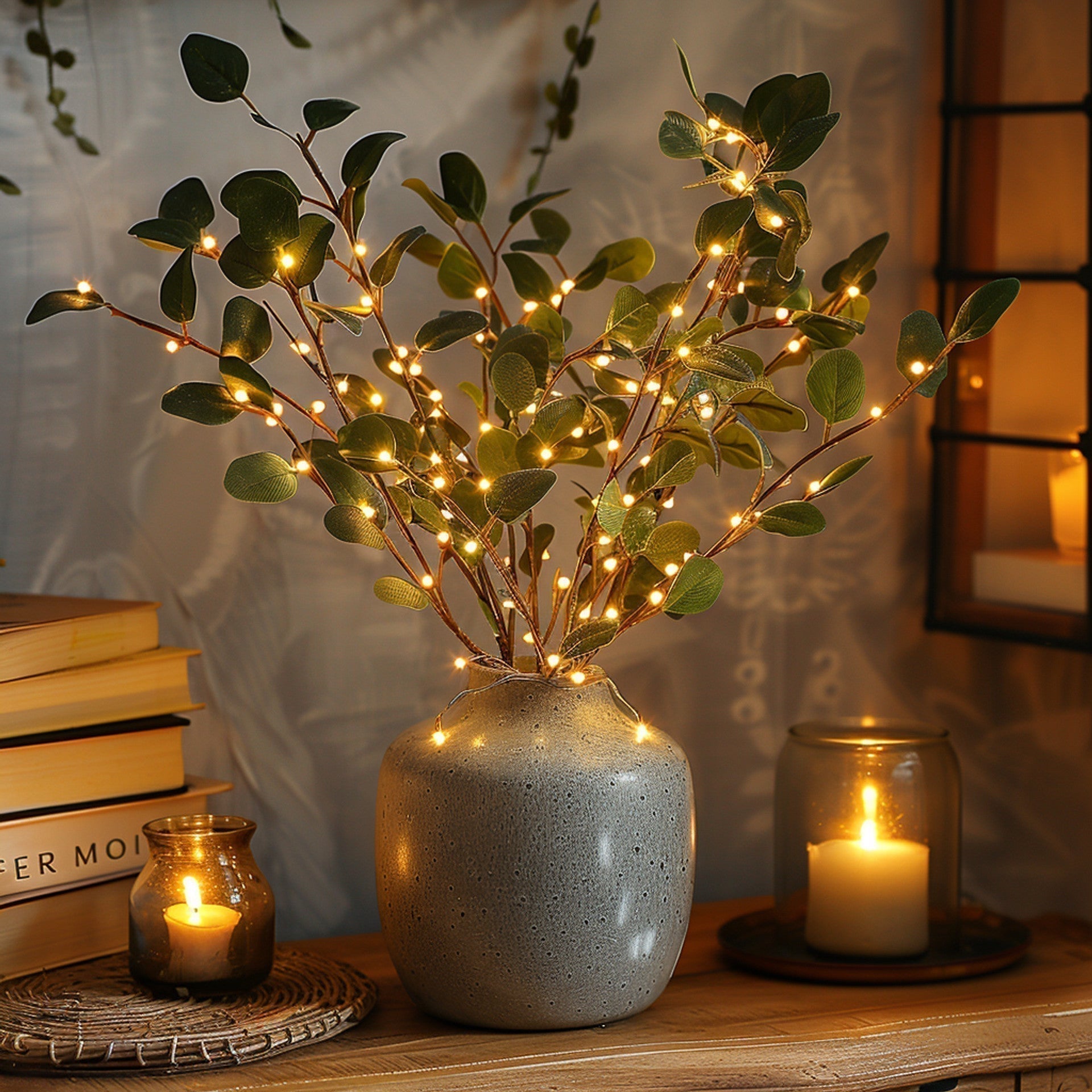 Enchanting Olive Branch LED String Lights - 70cm Warm Glow
