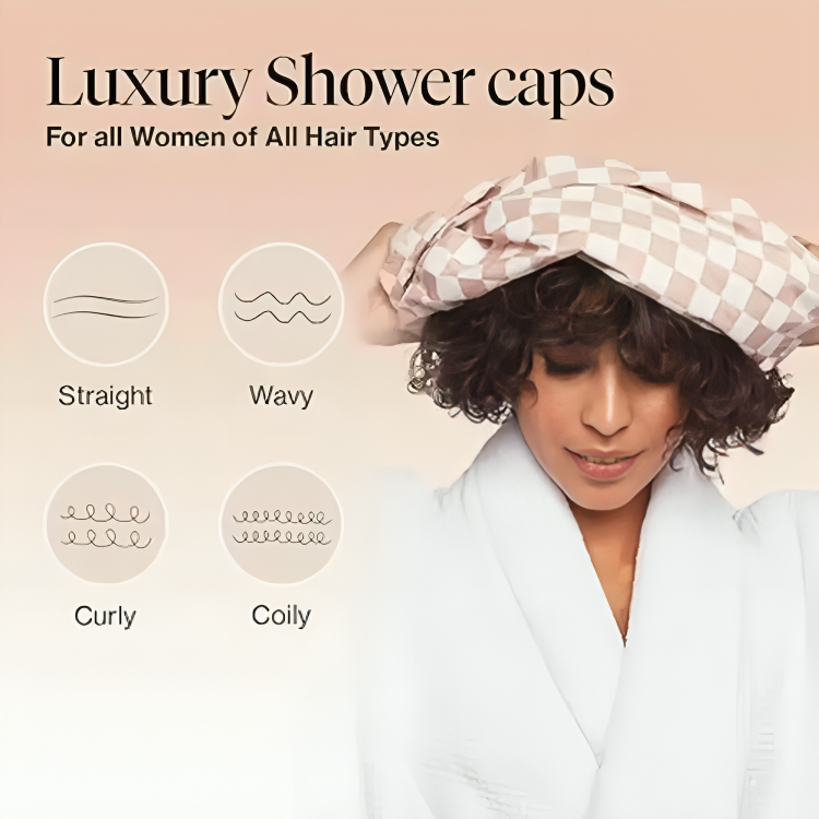 Hair Protection and Care Shower Cap - Custom Fit Design