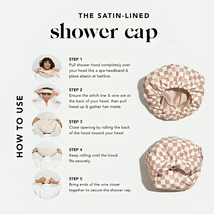 Hair Protection and Care Shower Cap - Custom Fit Design