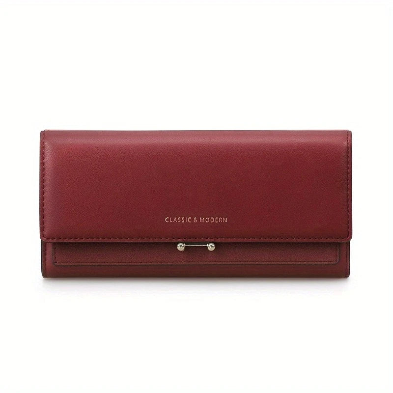 Chic Everyday Wallet Clutch with Card Slots and Phone Compartment