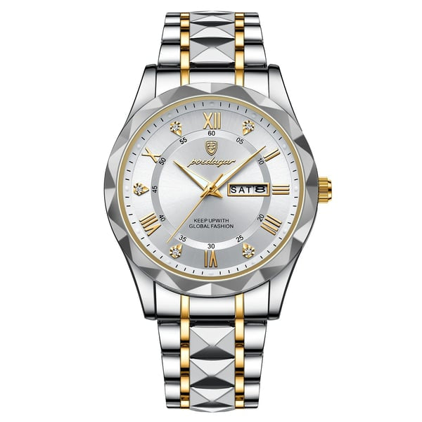 Sophisticated Men's Timepiece with Stainless Steel and Glow Features