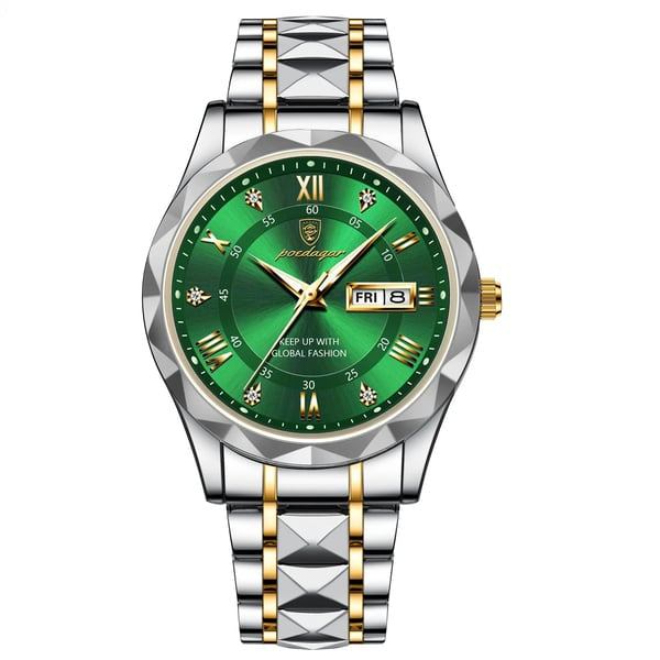 Sophisticated Men's Timepiece with Stainless Steel and Glow Features