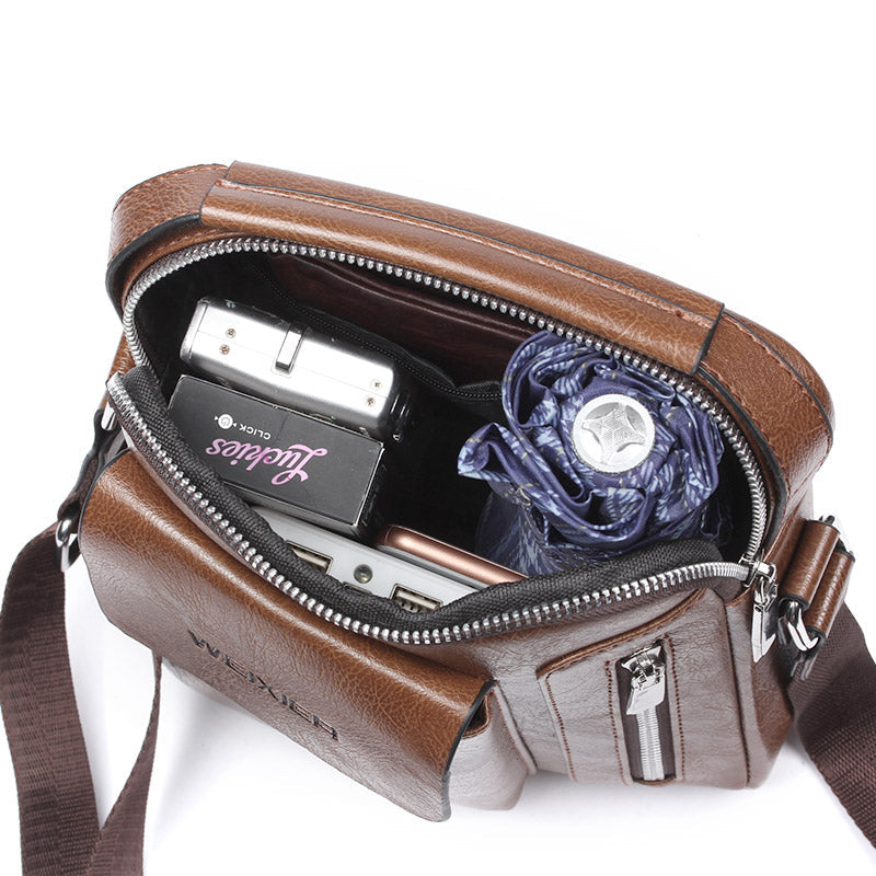 Stylish Everyday Leather Crossbody Bag for Men