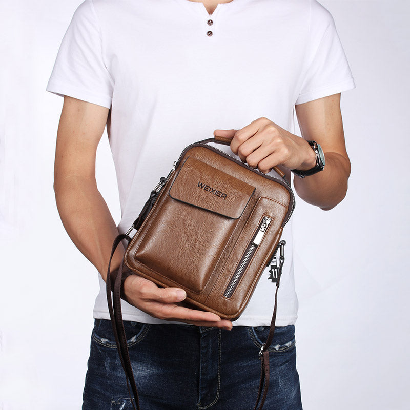 Stylish Everyday Leather Crossbody Bag for Men