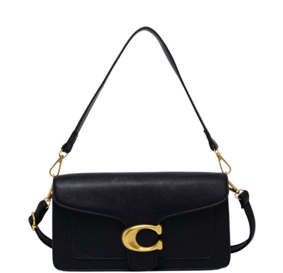 Chic Eco-Friendly Handbag with Elegant Gold and Brown Accents