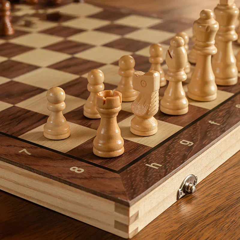 Elegant Magnetic Chess Set with Travel-Friendly Foldable Design