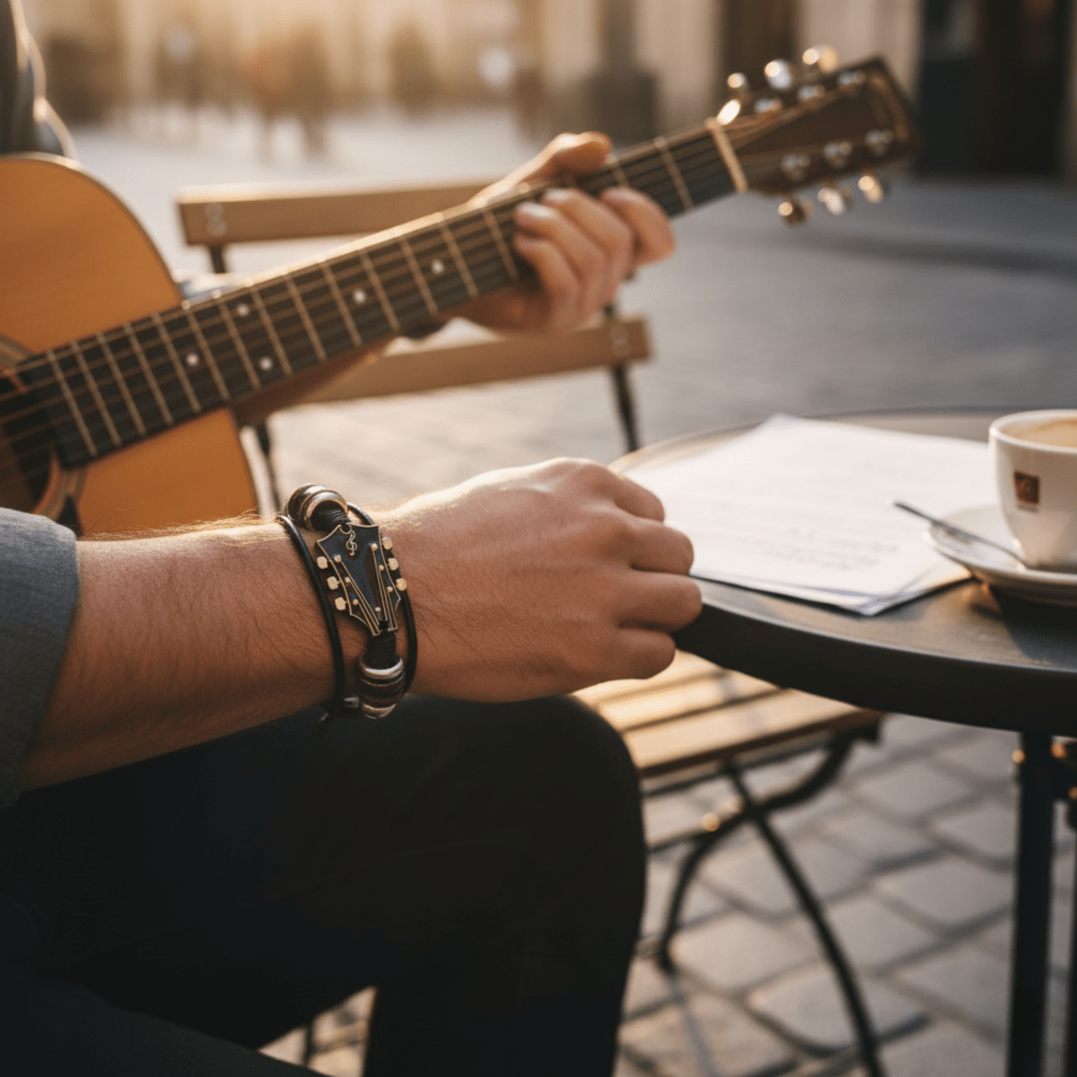 MelodyWrap - Elegant Leather Bracelet for Music Lovers