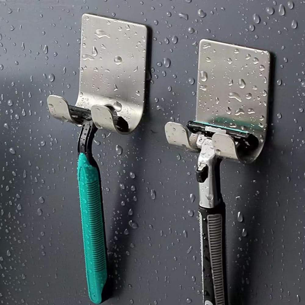 Punch-Free Razor Holder in Space Aluminum for Neat Bathroom Storage
