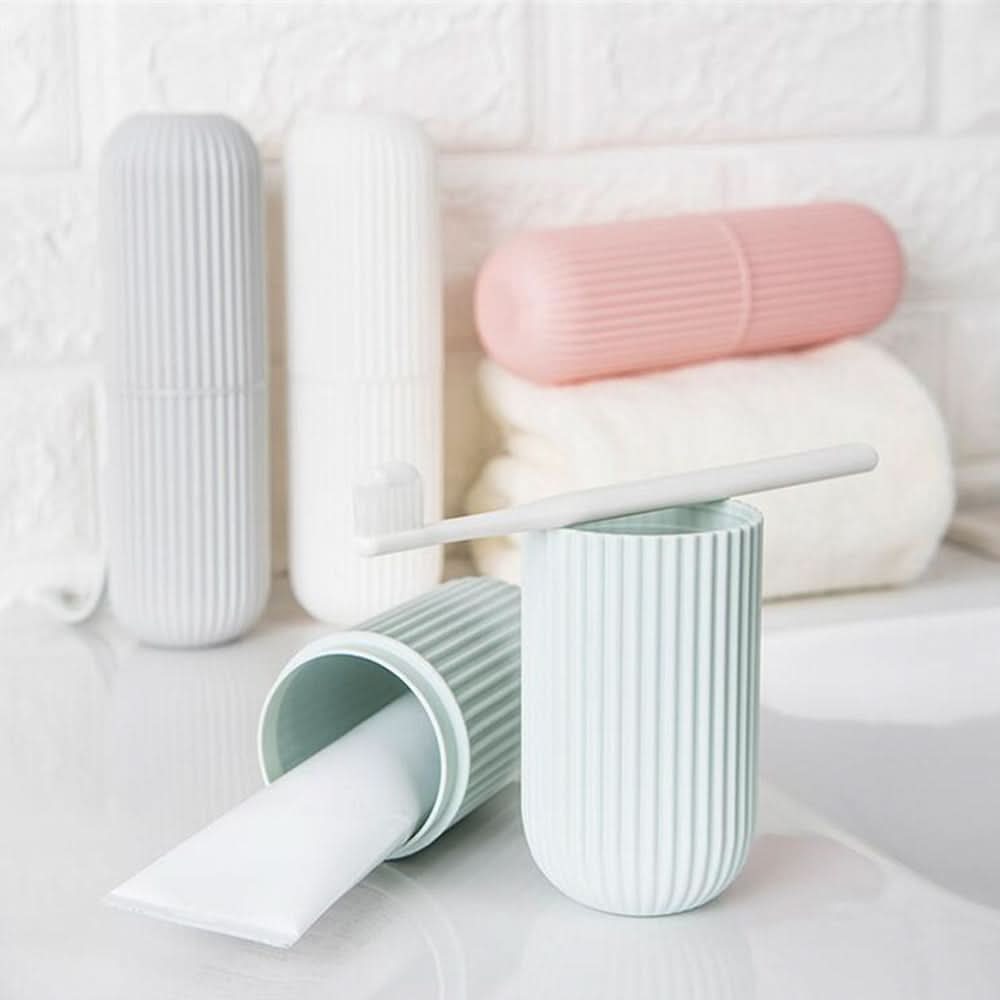 Portable Toothbrush and Toothpaste Holder for Travel – Compact Hygiene Case