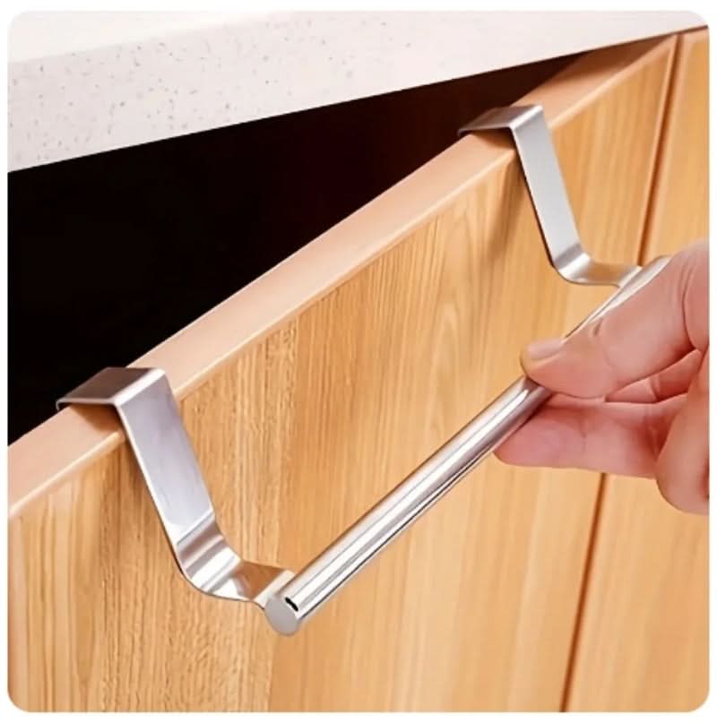 Over-the-Door Towel Rack - Stainless Steel Bar for Kitchen and Bathroom