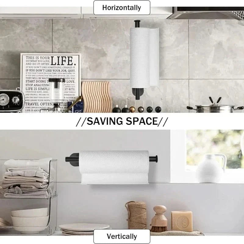Stainless Steel Wall-Mounted Paper Towel Holder for Kitchen and Bath
