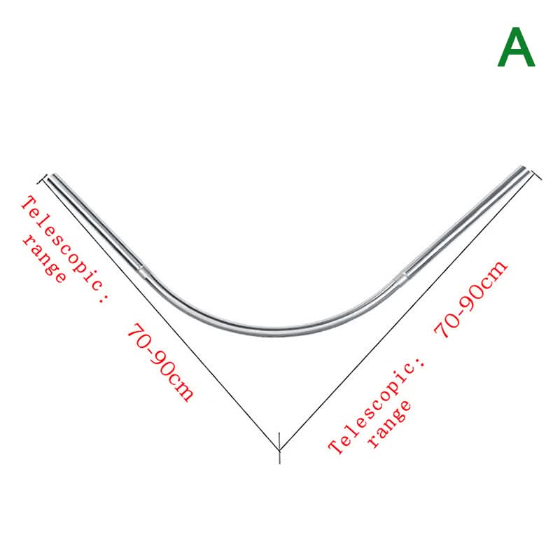 Extendable L-Shaped Shower Curtain Rod – Punch-Free Stainless Steel for Bathrooms