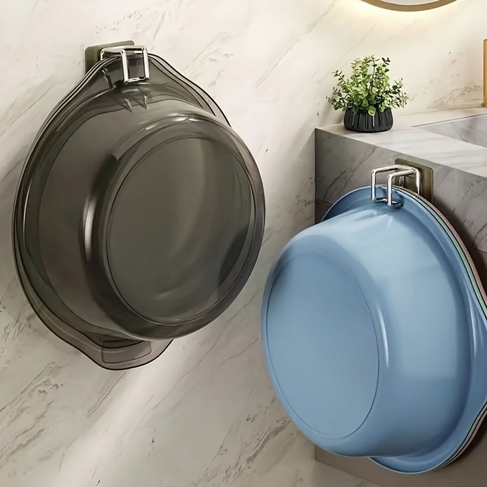 Stainless Steel Wall Hook for Towel and Basin Storage – No Punch Needed