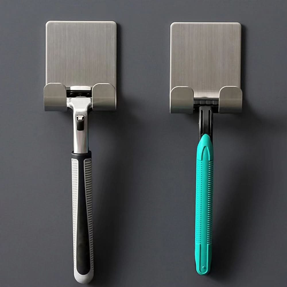 Punch-Free Razor Organizer in Space Aluminum for Tidy Bathroom Storage