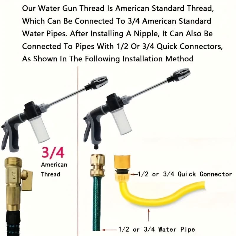 High-Pressure Foam Spray Nozzle for Effective Outdoor Cleaning