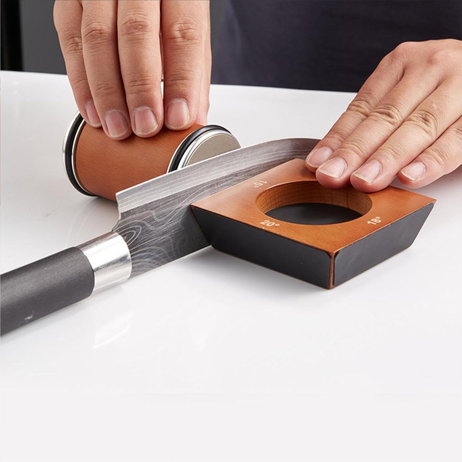 Precision Knife Sharpener with Diamond Wheel & Angle Guide