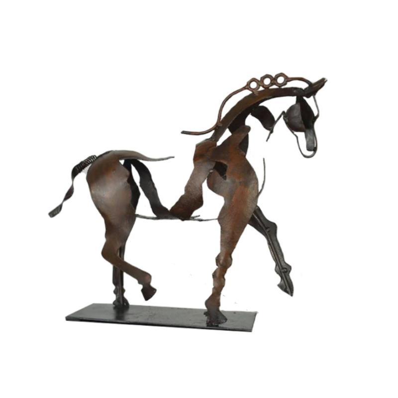 Majestic Equine Elegance: Handcrafted Metal Horse Sculpture