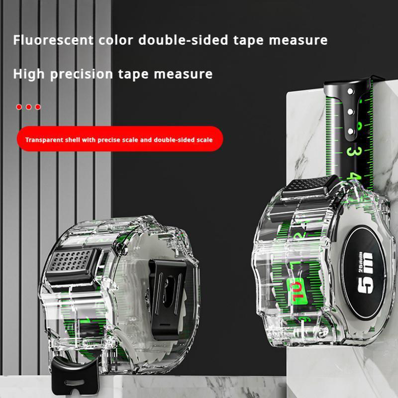 Measuring Tape with Illuminated Ribbon | Dual-Sided Laser Engraving | Self-Adjusting Hook