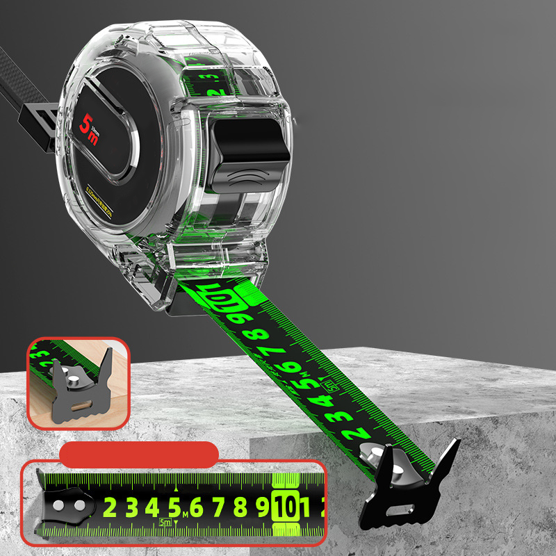 Measuring Tape with Illuminated Ribbon | Dual-Sided Laser Engraving | Self-Adjusting Hook