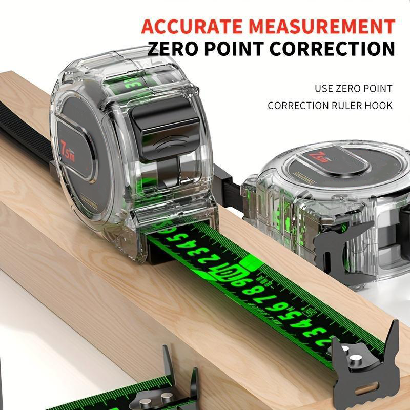 Measuring Tape with Illuminated Ribbon | Dual-Sided Laser Engraving | Self-Adjusting Hook