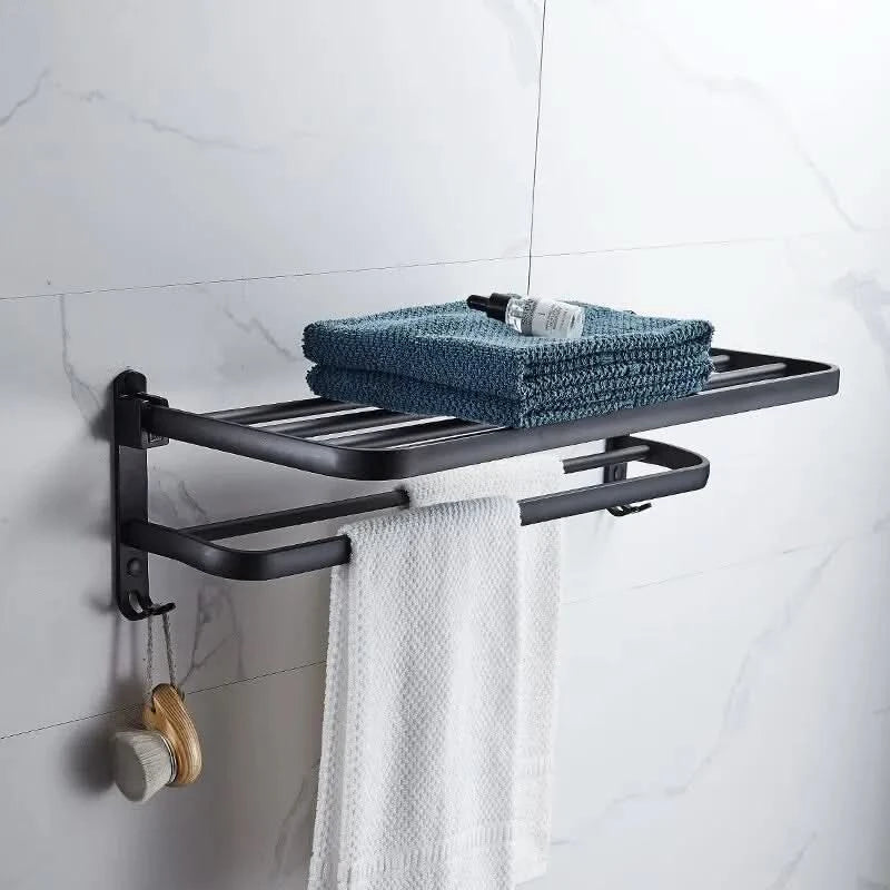 Wall-Mounted Folding Towel Holder
