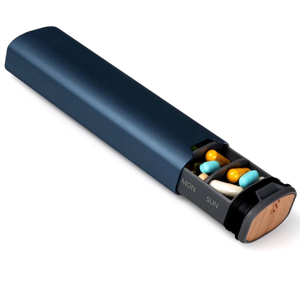 ChicMed Weekly Pill Holder - Stylish Wooden and Aluminum Design