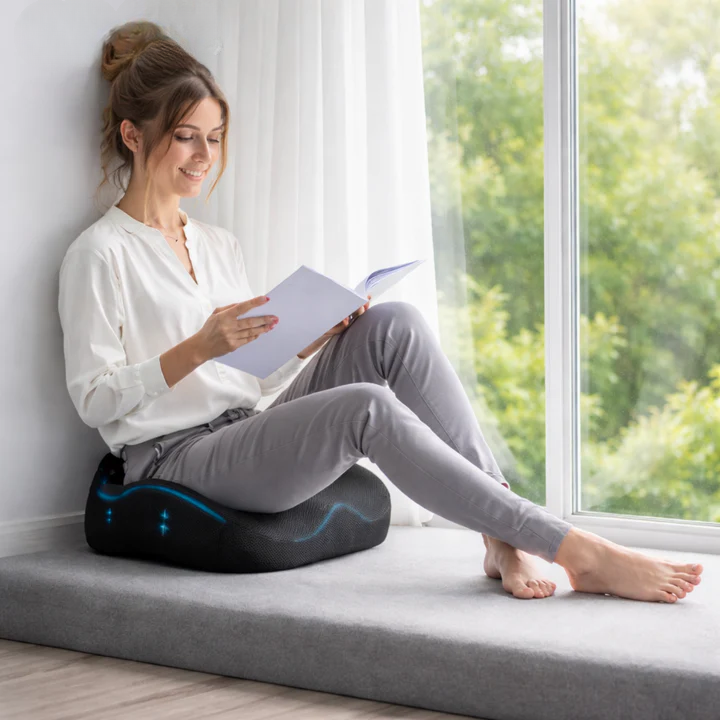 Memory Foam Seat Cushion | Pressure Relief for Sitting | Non-Slip Base