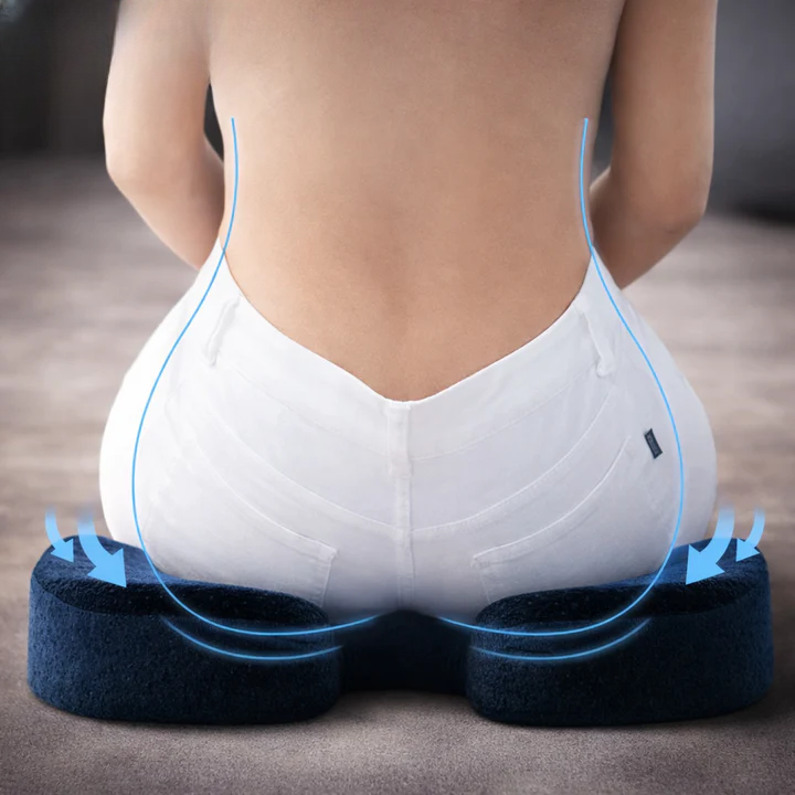 Memory Foam Seat Cushion | Pressure Relief for Sitting | Non-Slip Base