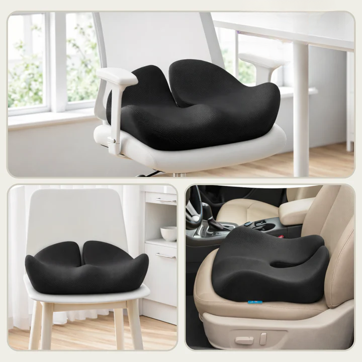 Memory Foam Seat Cushion | Pressure Relief for Sitting | Non-Slip Base