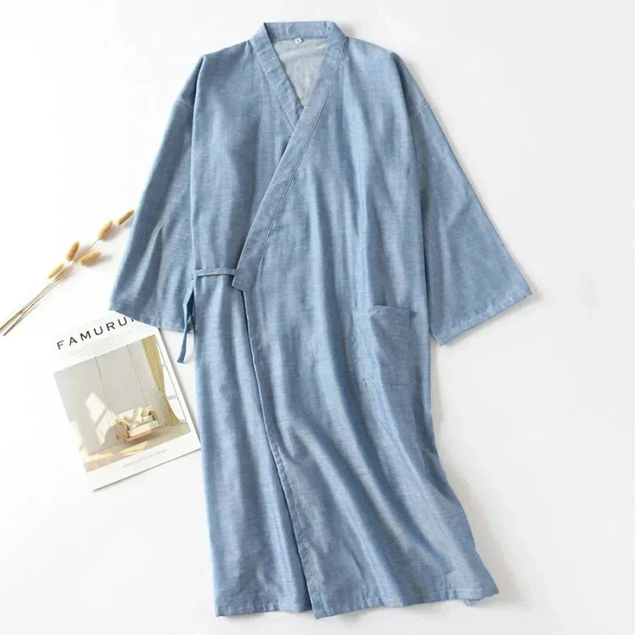 Men's Cotton Lounge Robe – Cozy and Breathable Nightwear