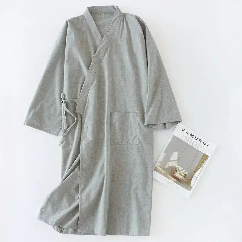 Men's Cotton Lounge Robe – Cozy and Breathable Nightwear