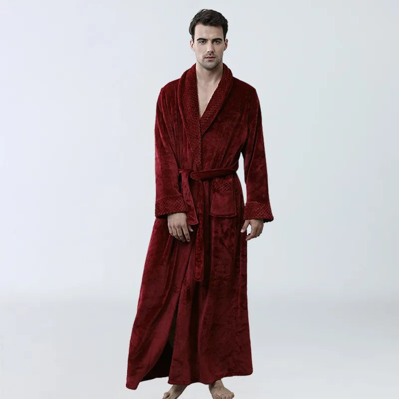Men's Ultra-Soft Fleece Robe – Cozy Long Gown for Comfort