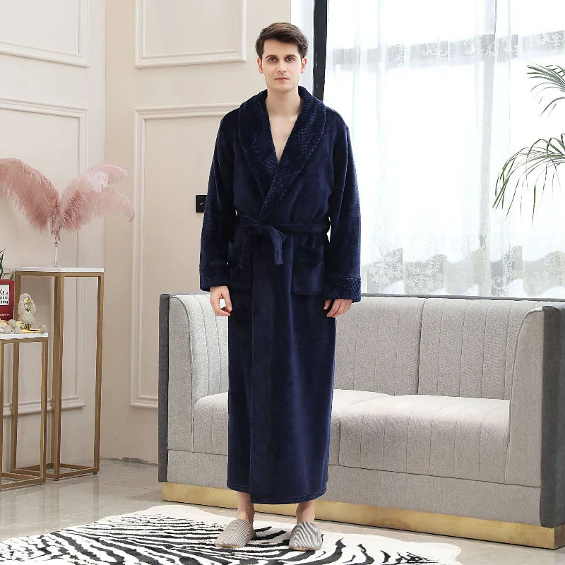 Men's Ultra-Soft Fleece Robe – Cozy Long Gown for Comfort