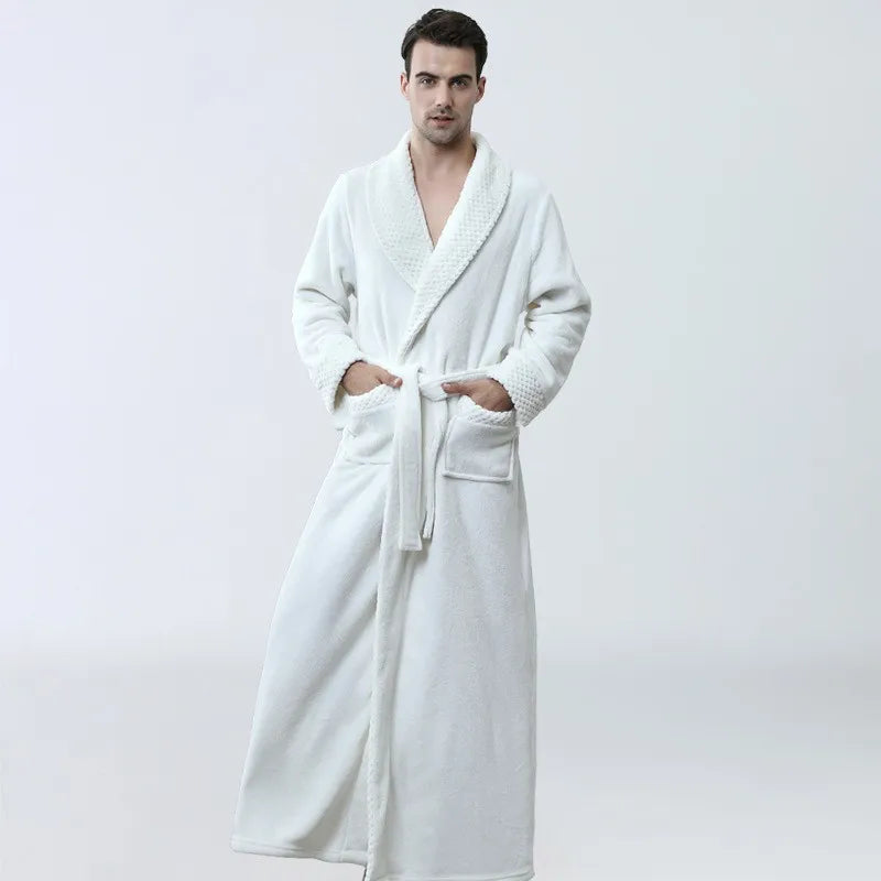 Men's Ultra-Soft Fleece Robe – Cozy Long Gown for Comfort
