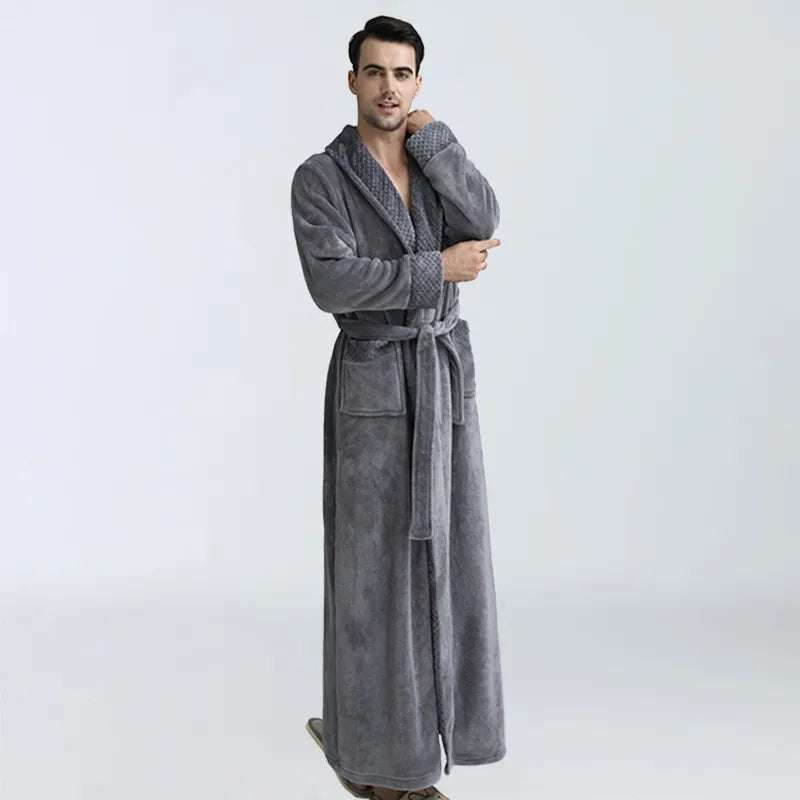 Men's Ultra-Soft Fleece Robe – Cozy Long Gown for Comfort